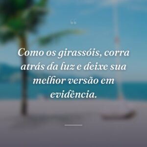 Como os girassóis, corra atrás da luz e deixe sua melhor versão em evidência.