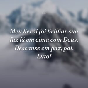 Meu herói foi brilhar sua luz lá em cima com Deus. Descanse em paz, pai. Luto!