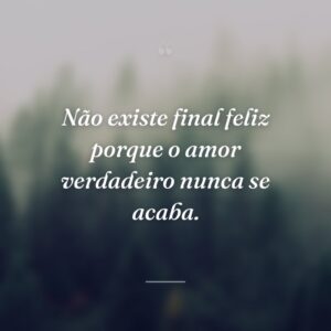 Não existe final feliz porque o amor verdadeiro nunca se acaba.