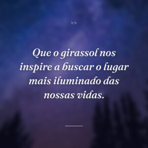 Que o girassol nos inspire a buscar o lugar mais iluminado das nossas vidas.