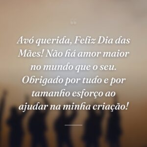Avó querida, Feliz Dia das Mães! Não há amor maior no mundo que o seu. Obrigado por tudo e por tamanho esforço ao ajudar na minha criação!