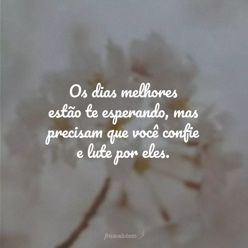 Os dias melhores estão te esperando, mas precisam que você confie e lute por eles.