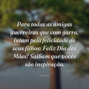 Para todas as amigas guerreiras que com garra, lutam pela felicidade de seus filhos: Feliz Dia das Mães! Saibam que vocês são inspiração.