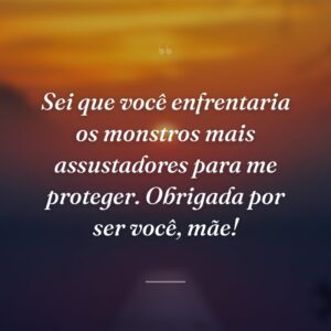 Sei que você enfrentaria os monstros mais assustadores para me proteger. Obrigada por ser você, mãe!