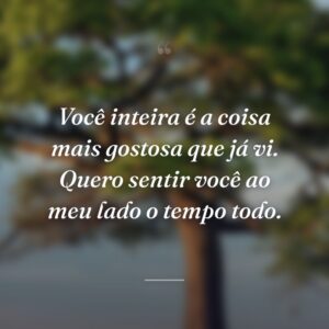 Você inteira é a coisa mais gostosa que já vi. Quero sentir você ao meu lado o tempo todo.