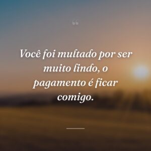 Você foi multado por ser muito lindo, o pagamento é ficar comigo.