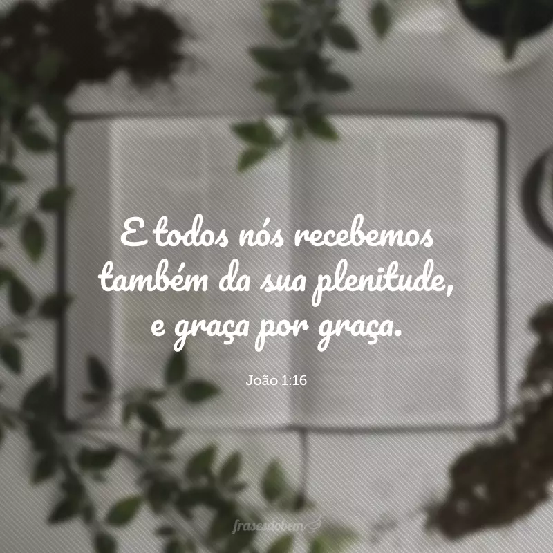 E todos nós recebemos também da sua plenitude, e graça por graça.