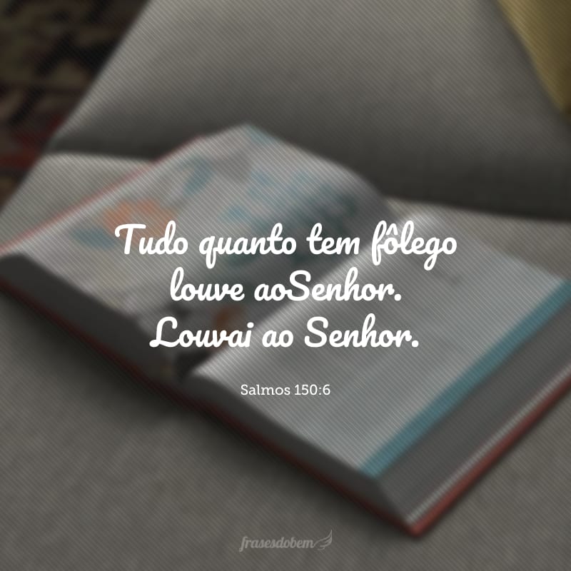 Tudo quanto tem fôlego louve ao Senhor. Louvai ao Senhor.