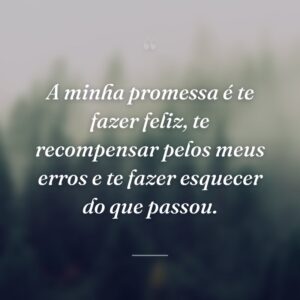 A minha promessa é te fazer feliz, te recompensar pelos meus erros e te fazer esquecer do que passou.