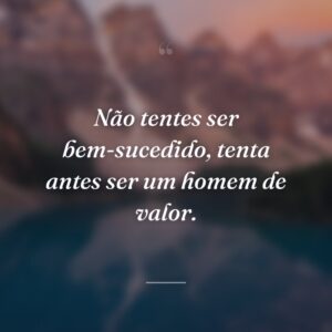 Não tentes ser bem-sucedido, tenta antes ser um homem de valor.