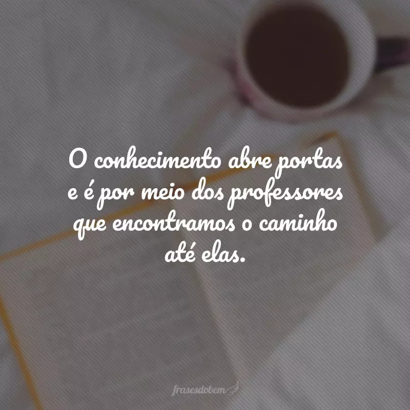 O conhecimento abre portas e é por meio dos professores que encontramos o caminho até elas.