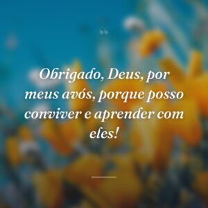 Obrigado, Deus, por meus avós, porque posso conviver e aprender com eles!