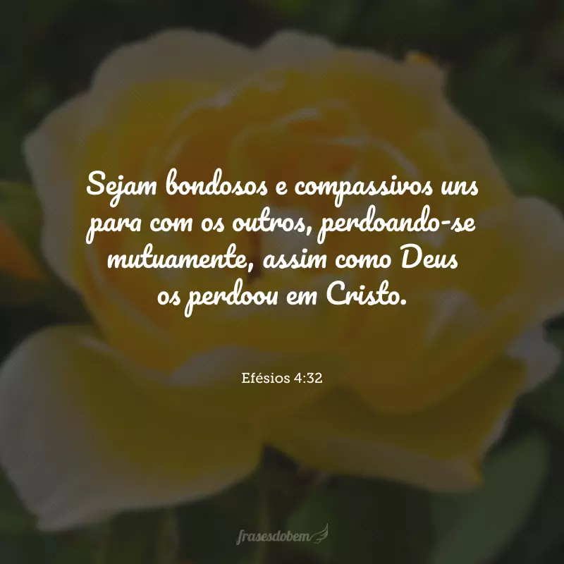 Sejam bondosos e compassivos uns para com os outros, perdoando-se mutuamente, assim como Deus os perdoou em Cristo.