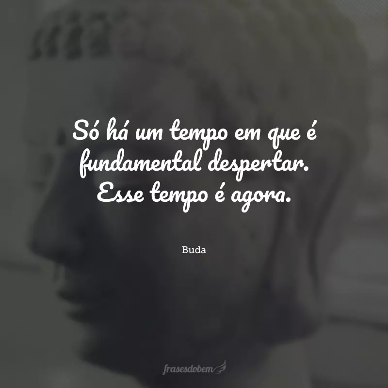 Só há um tempo em que é fundamental despertar. Esse tempo é agora.