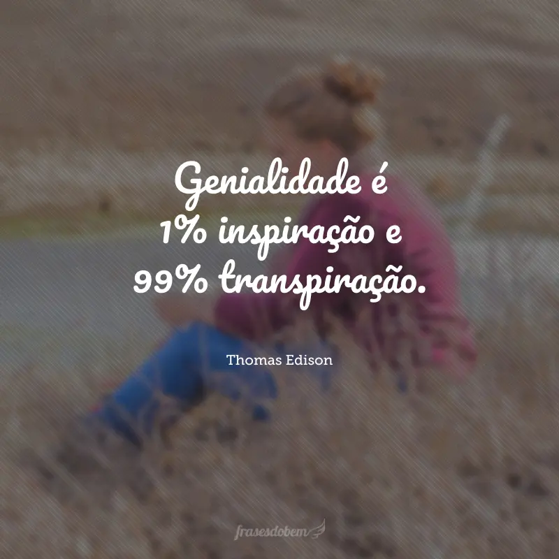 Genialidade é 1% inspiração e 99% transpiração.