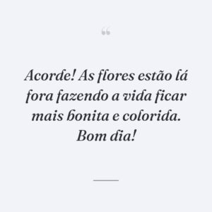 Acorde! As flores estão lá fora fazendo a vida ficar mais bonita e colorida. Bom dia!