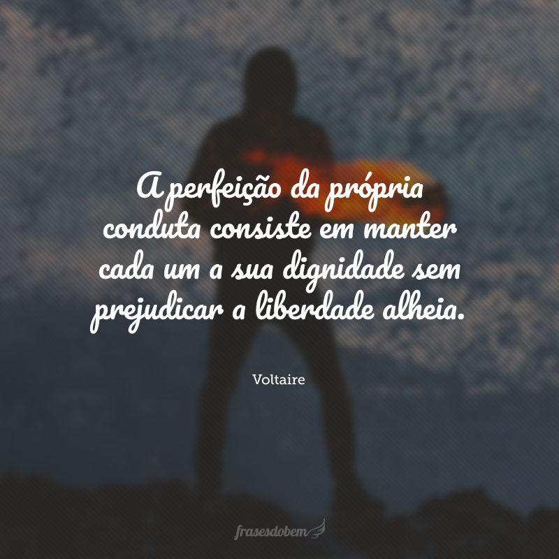 A perfeição da própria conduta consiste em manter cada um a sua dignidade sem prejudicar a liberdade alheia.