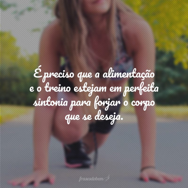 É preciso que a alimentação e o treino estejam em perfeita sintonia para forjar o corpo que se deseja.