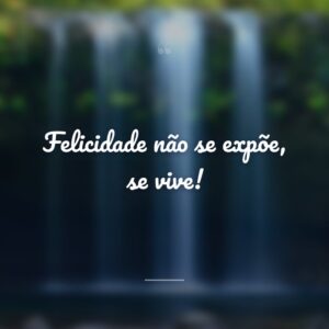 Felicidade não se expõe, se vive!