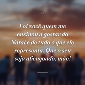 Foi você quem me ensinou a gostar do Natal e de tudo o que ele representa. Que o seu seja abençoado, mãe!