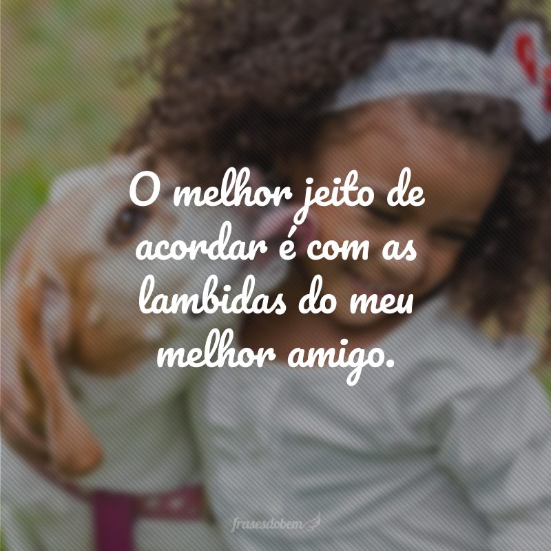 O melhor jeito de acordar é com as lambidas do meu melhor amigo.