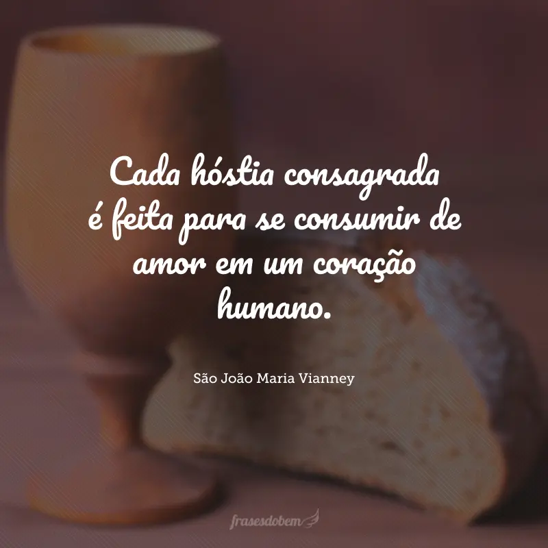 Cada hóstia consagrada é feita para se consumir de amor em um coração humano.