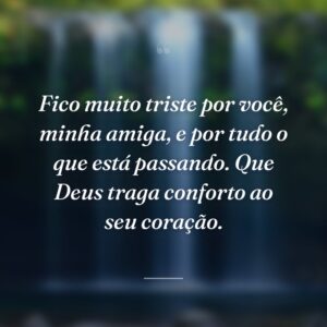 Fico muito triste por você, minha amiga, e por tudo o que está passando. Que Deus traga conforto ao seu coração.