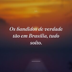 Os bandidos de verdade tão em Brasília, tudo solto.