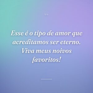 Esse é o tipo de amor que acreditamos ser eterno. Viva meus noivos favoritos!