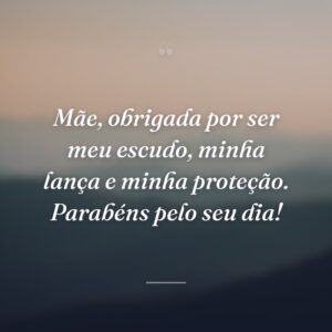 Mãe, obrigada por ser meu escudo, minha lança e minha proteção. Parabéns pelo seu dia!