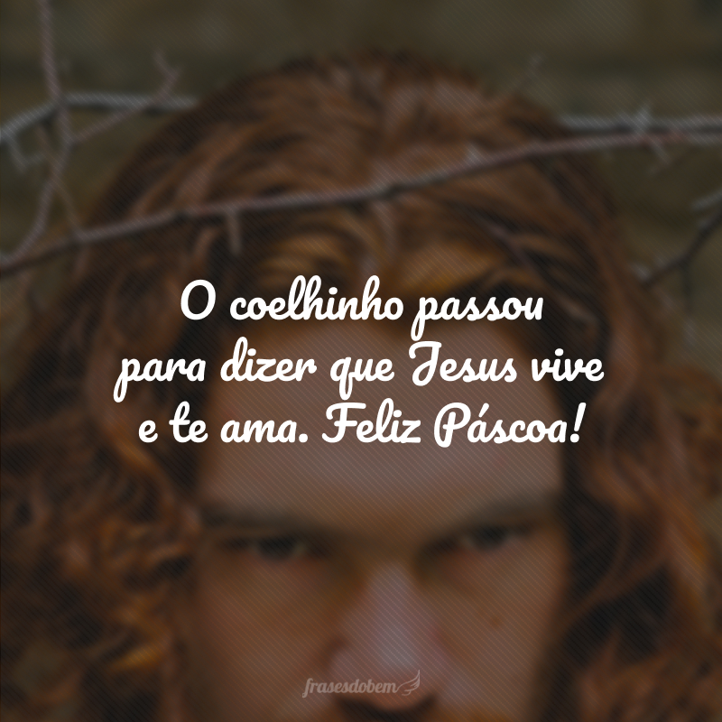 O coelhinho passou para dizer que Jesus vive e te ama. Feliz Páscoa!