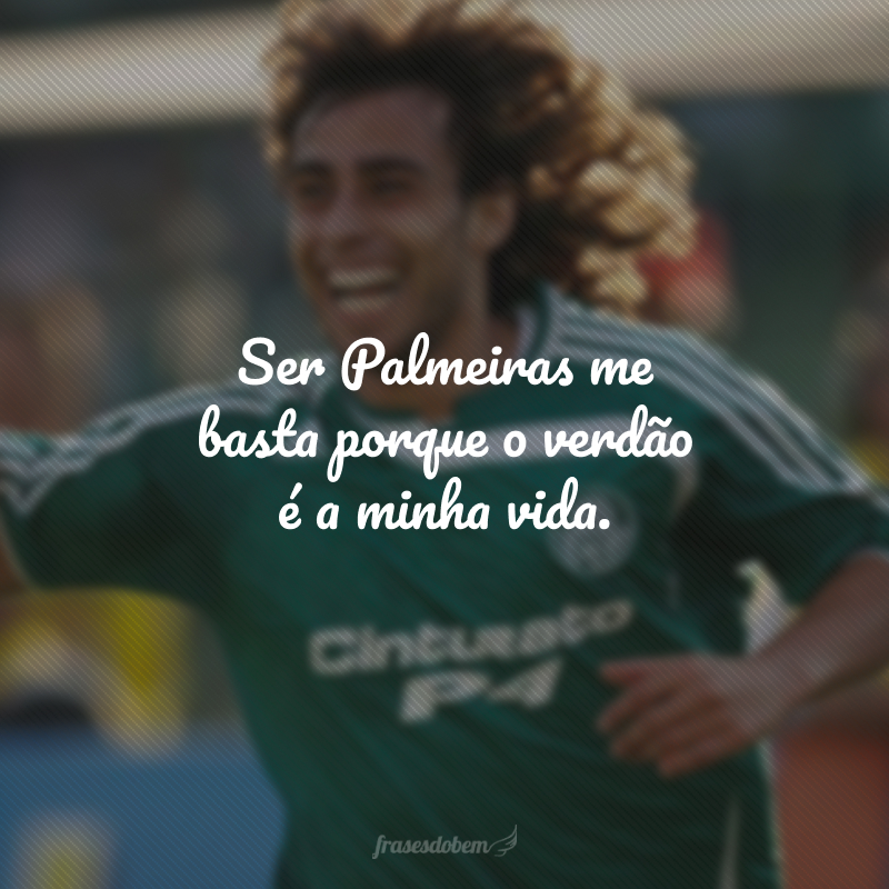 Ser Palmeiras me basta porque o verdão é a minha vida.