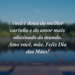 Você é dona do melhor carinho e do amor mais obstinado do mundo. Amo você, mãe. Feliz Dia das Mães!