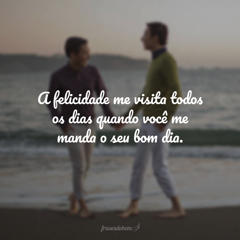 A felicidade me visita todos os dias quando você me manda o seu bom dia.