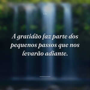 A gratidão faz parte dos pequenos passos que nos levarão adiante.