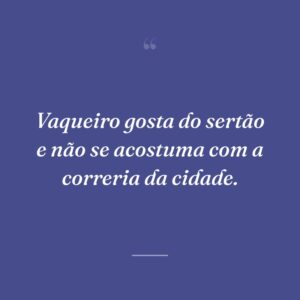 Vaqueiro gosta do sertão e não se acostuma com a correria da cidade.
