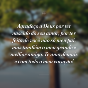 Agradeço a Deus por ter nascido do seu amor, por ter feito de você não só meu pai, mas também o meu grande e melhor amigo. Te amo demais e com todo o meu coração!
