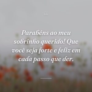 Parabéns ao meu sobrinho querido! Que você seja forte e feliz em cada passo que der.