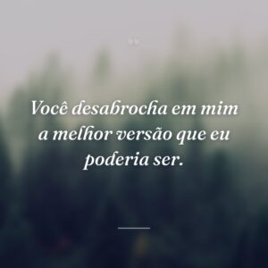 Você desabrocha em mim a melhor versão que eu poderia ser.