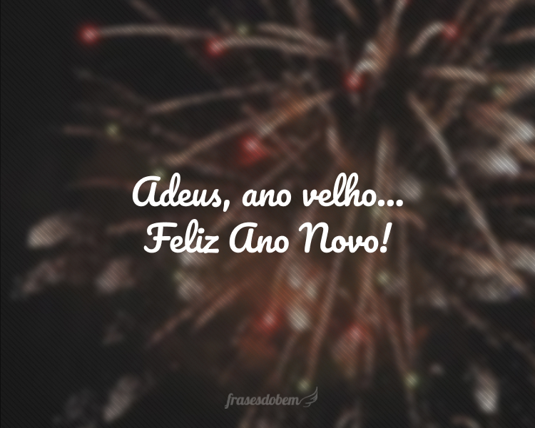 Adeus, ano velho... Feliz Ano Novo!