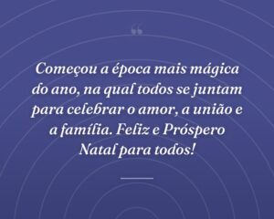 Começou a época mais mágica do ano, na qual todos se juntam para celebrar o amor, a união e a família. Feliz e Próspero Natal para todos!