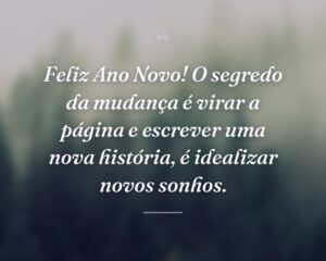 Feliz Ano Novo! O segredo da mudança é virar a página e escrever uma nova história, é idealizar novos sonhos.