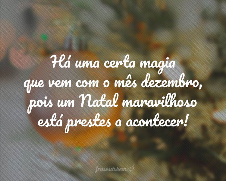 Há uma certa magia que vem com o mês dezembro, pois um Natal maravilhoso está prestes a acontecer!