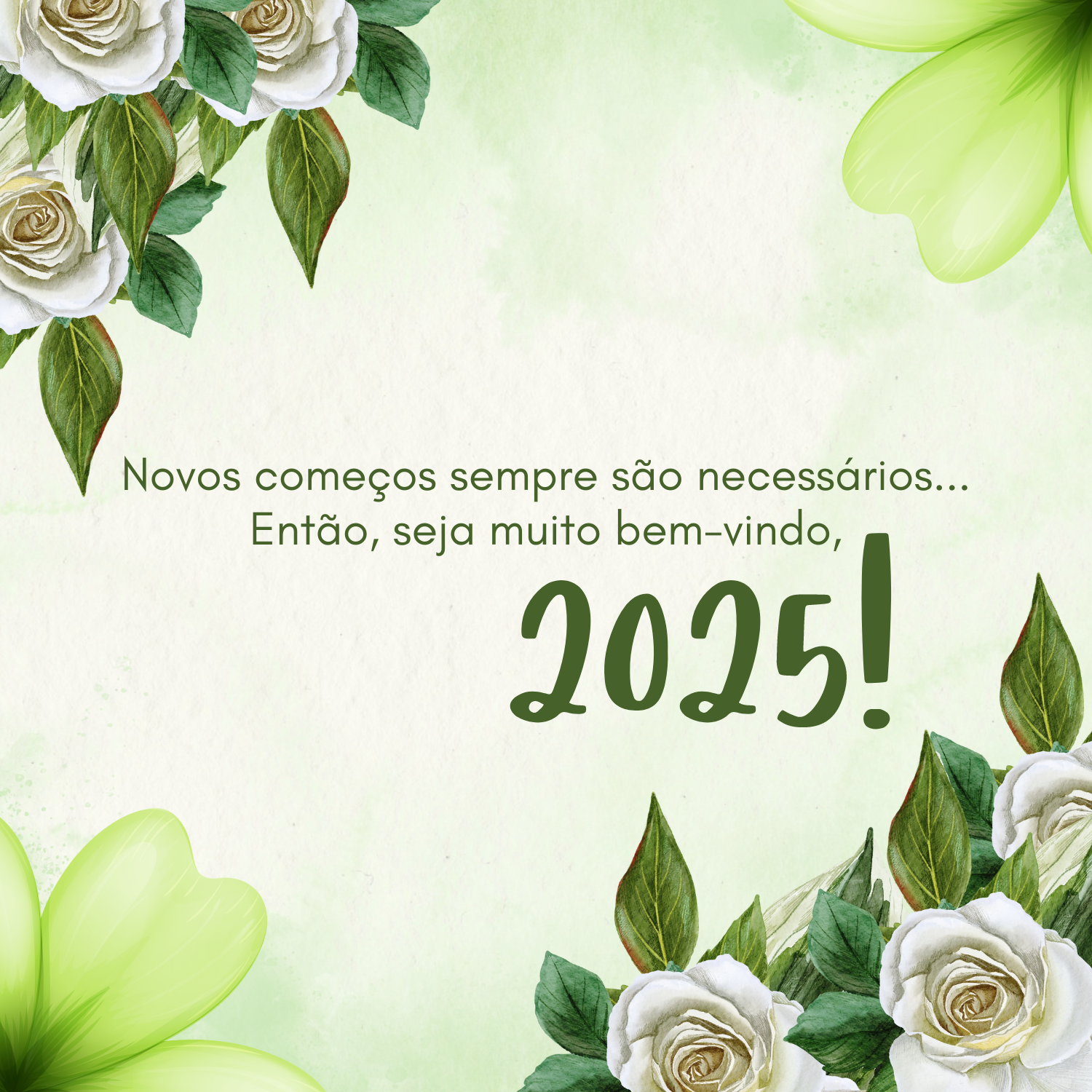 Novos começos sempre são necessários... Então, seja muito bem-vindo, 2025!