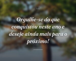 Orgulhe-se do que conquistou neste ano e deseje ainda mais para o próximo!