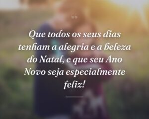 Que todos os seus dias tenham a alegria e a beleza do Natal, e que seu Ano Novo seja especialmente feliz!