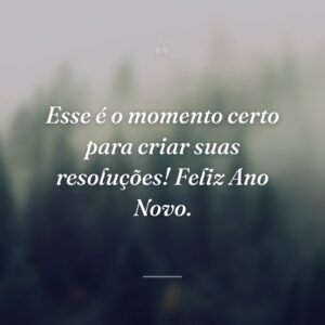 Esse é o momento certo para criar suas resoluções! Feliz Ano Novo.