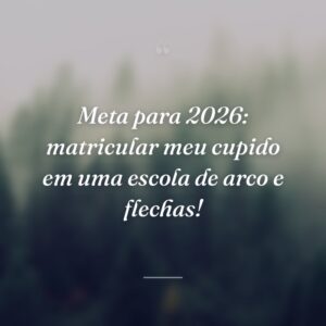 Meta para 2026: matricular meu cupido em uma escola de arco e flechas!