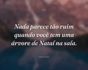Nada parece tão ruim quando você tem uma árvore de Natal na sala.