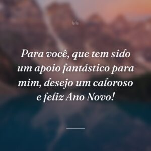 Para você, que tem sido um apoio fantástico para mim, desejo um caloroso e feliz Ano Novo!